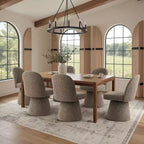 Set aus 6 modernen, um 360° drehbaren Esszimmerstühlen ohne Armlehnen mit säulenförmigem Fuß, elegante Akzentstühle für Küche, Esszimmer oder Büro-Panipeachy