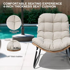 Buiten-papasanstoelen met kussen, comfortabele terrassenstoelen van PE-rattan met bijzettafel