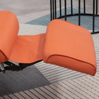 HomCom verstelbare handmatige relaxfauteuil van imitatieleer met draaivoet en comfortabele, ontspannende voetensteun