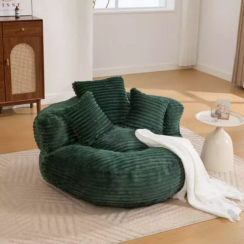 Sitzsacksofa für Erwachsene und Kinder, übergroßer Cord-Sitzsack mit 3 Kissen und Armlehnen für Wohnzimmer und Schlafzimmer