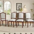 Ensemble de 4 chaises de salle à manger de style champêtre avec dossiers hauts et assises rembourrées