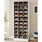 30 Pairs Tall Shoe Cabinet, 10 Tiers White Wooden Shoe Storage Rack for Closet, Entryway - 10-tier