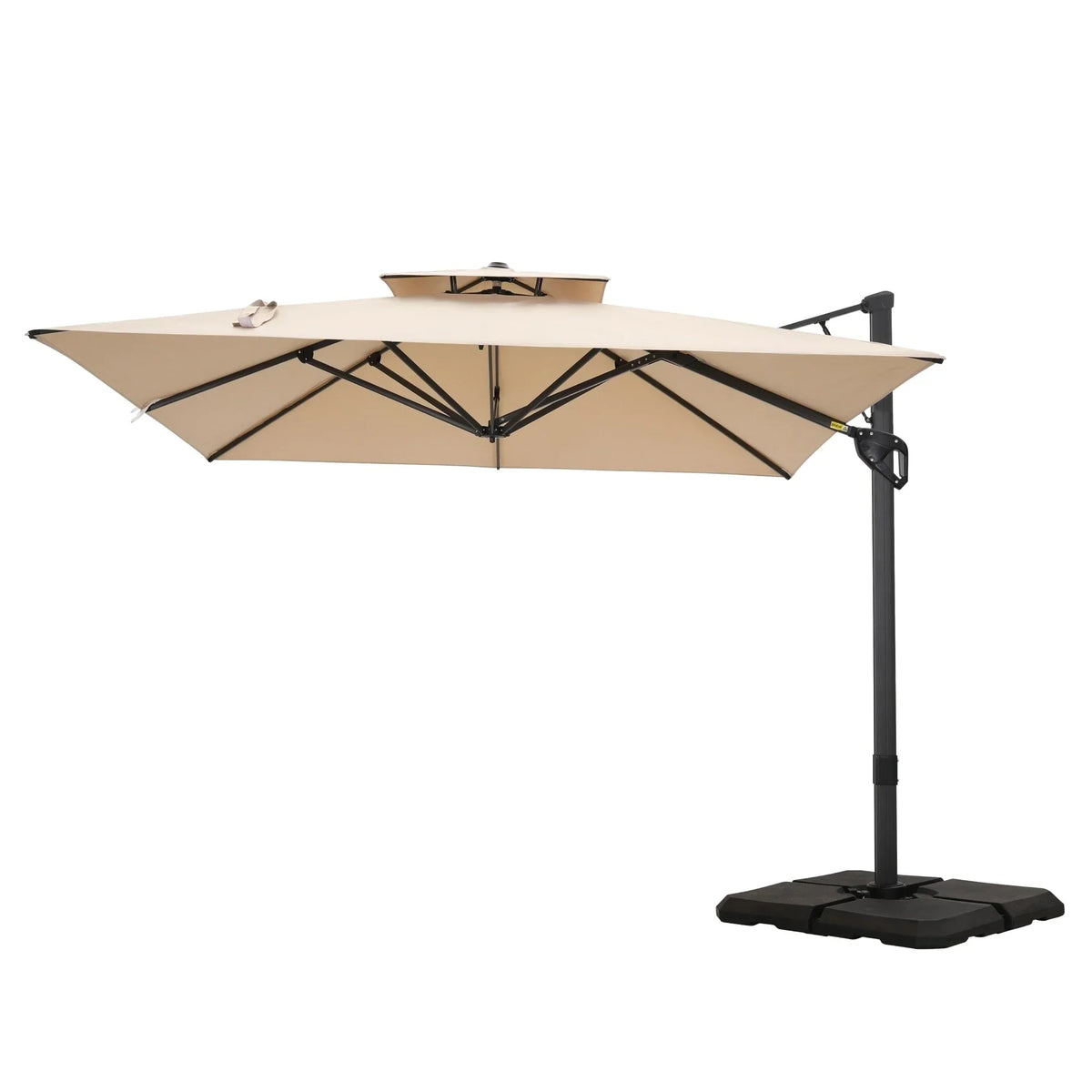 MAISON ARTS parasol boczny 12 FT z automatycznym podnośnikiem hydraulicznym, aluminiowym masztem i obrotem o 360 stopni