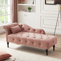 Moderne Chaiselongue, 60.6, mit Samtbezug, Knopfheftung, Beinen aus Massivholz und Ziernägeln