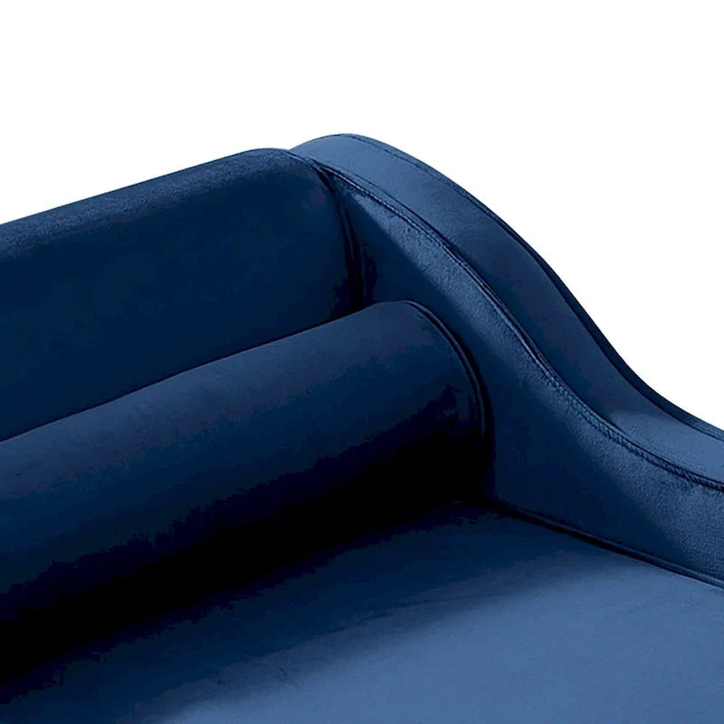 Elegante Franse chaise longue met fluwelen bekleding, opbergruimte en een kussen