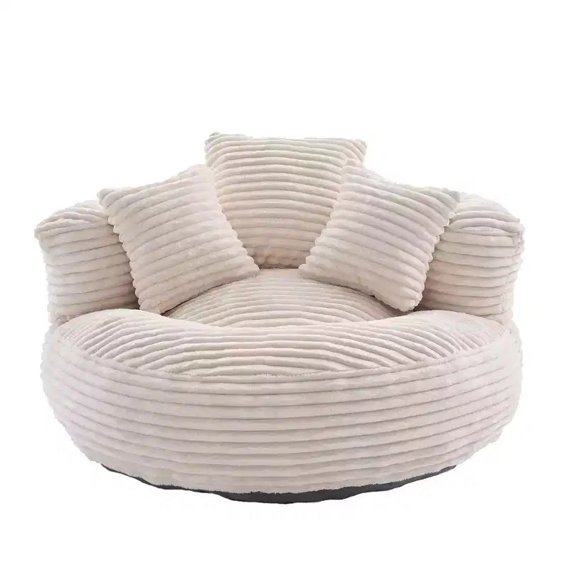 Sofa typu bean bag dla dorosłych i dzieci, duży fotel typu bean bag z sztruksu, 3 poduszkami i podłokietnikami do salonu lub sypialni