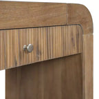 Console rustique Whisen, table d’entrée et table d’appoint avec façade de tiroir cannelée