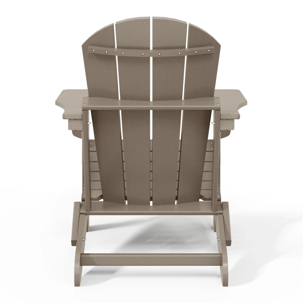 Polytrends Laguna, kleurvaste, weerbestendige, inklapbare Adirondackstoel voor buiten op het terras