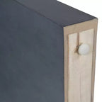 Console rustique Whisen, table d’entrée et table d’appoint avec façade de tiroir cannelée