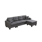 Wohnlandschaft mit L-förmiger Chaiselongue und Getränkehalter