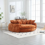Comfortabele tweezits slaapbank met afgeronde rugleuning, extra grote slaapbank met armleuningen