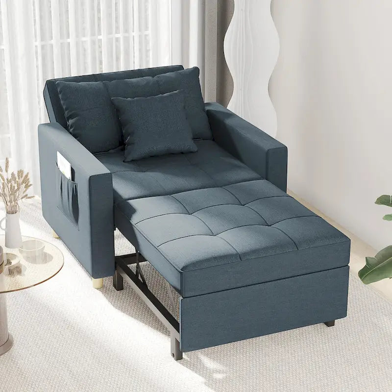 Fauteuil-lit réglable convertible 3-en-1, plusieurs couleurs, pour 1 personne