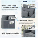 Fauteuil-lit réglable convertible 3-en-1, plusieurs couleurs, pour 1 personne