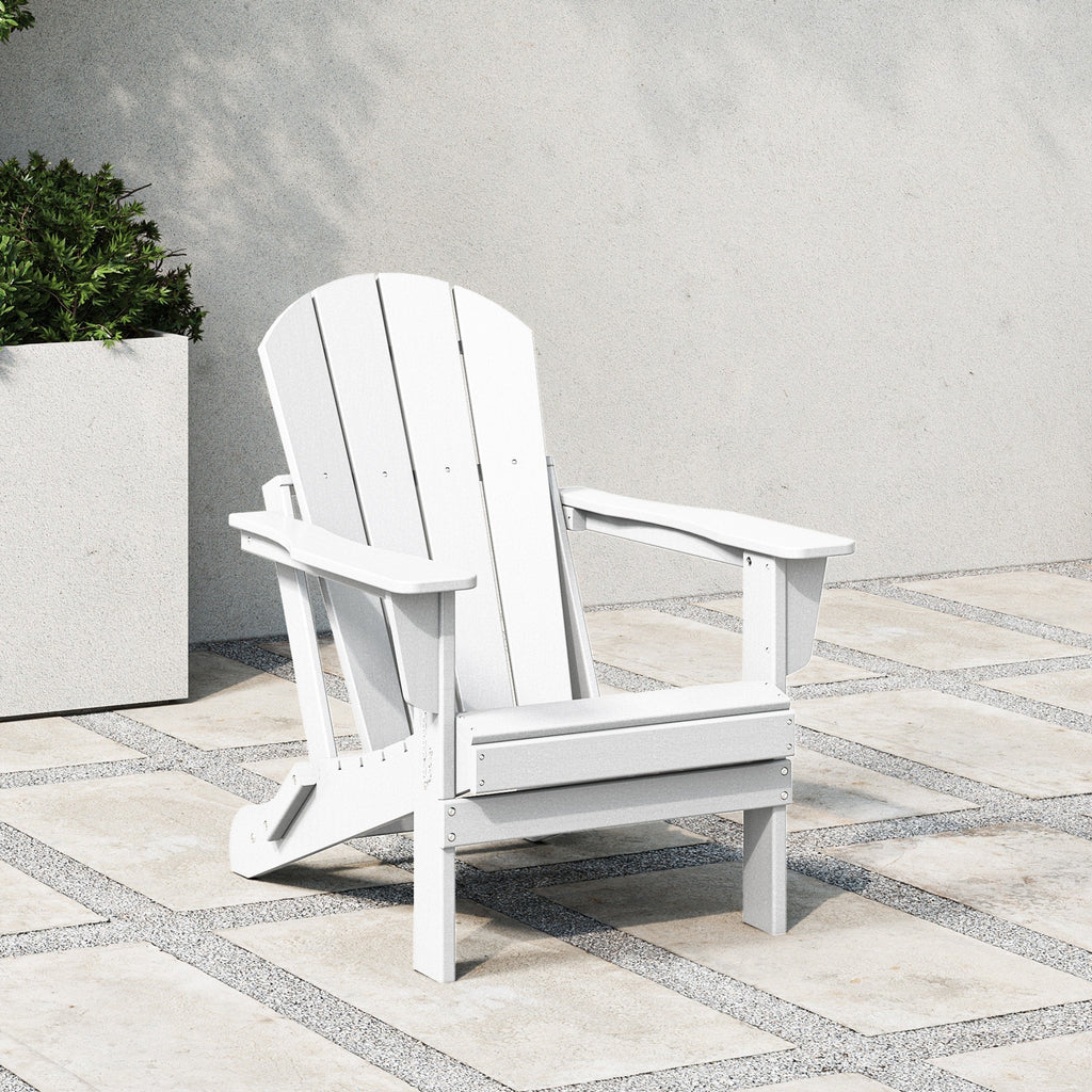 Polytrends Laguna, kleurvaste, weerbestendige, inklapbare Adirondackstoel voor buiten op het terras