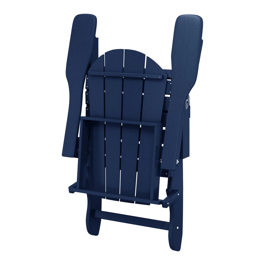 Polytrends Laguna, kleurvaste, weerbestendige, inklapbare Adirondackstoel voor buiten op het terras