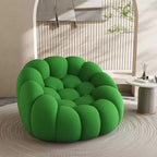 Canapé de sol bulle de 47 pouces au design incurvé, fauteuil poire 3D pour salon, vert