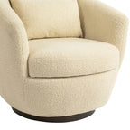Upholstered Swivel Barrel Armchair with Storage Modern Living Room Side Chair for Bedroom/Office/Reading Spaces