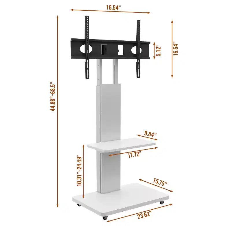 TV-meubel voor tv’s van 32-75, in hoogte verstelbare mobiele tv-wagen met lade en wielen voor de woonkamer, slaapkamer en kantoren -ModernLuxe