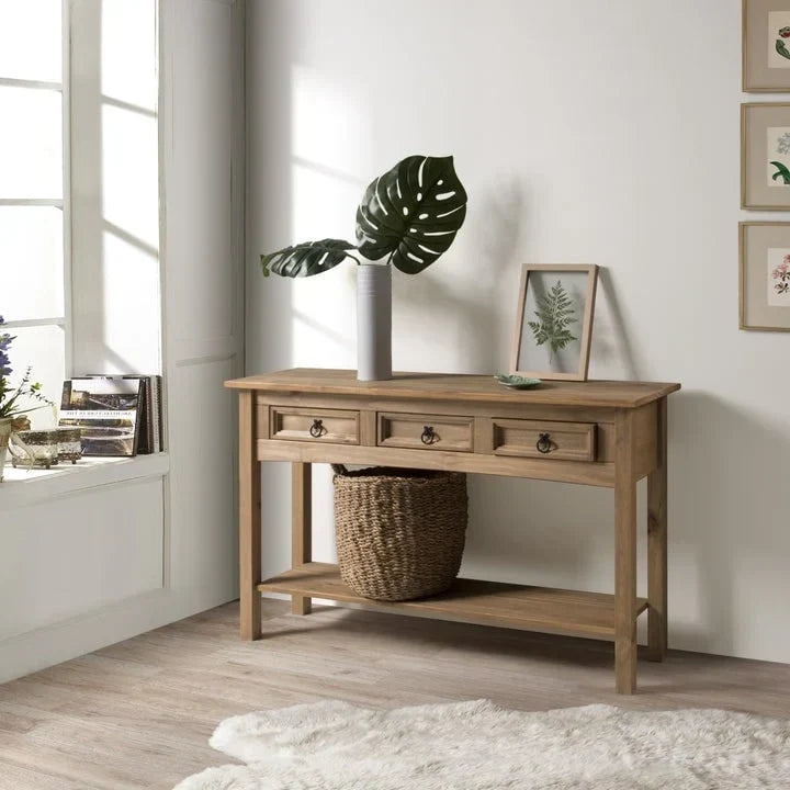 Konsolentisch aus Holz für den Flur mit 3 Schubladen Corona | Furniture Dash - N/A