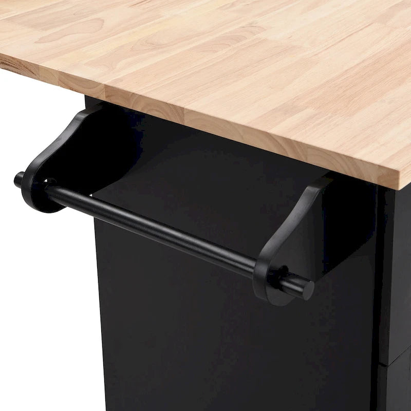 TOPMAX keukeneilandset met uitklapbaar blad en 2 zitplaatsen, eettafelset met verstelbare plank, laden en handdoekrek