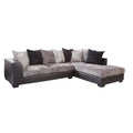 Divano sezionale a L con chaise longue, antracite e nero