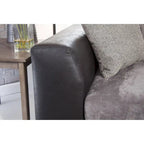 Divano sezionale a L con chaise longue, antracite e nero