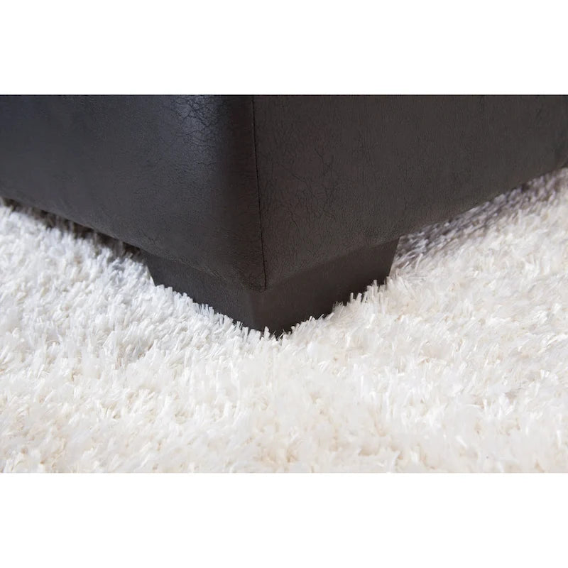 Divano sezionale a L con chaise longue, antracite e nero