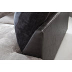 Divano sezionale a L con chaise longue, antracite e nero