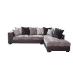 Divano sezionale a L con chaise longue, antracite e nero
