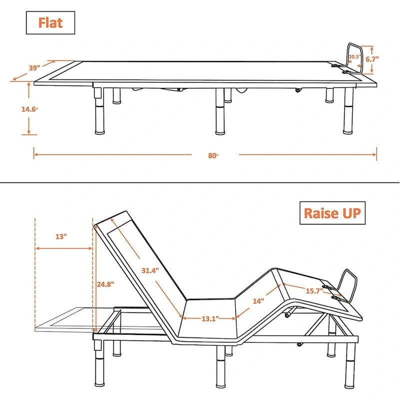 Base letto regolabile con doppi motori – Queen e Twin XL