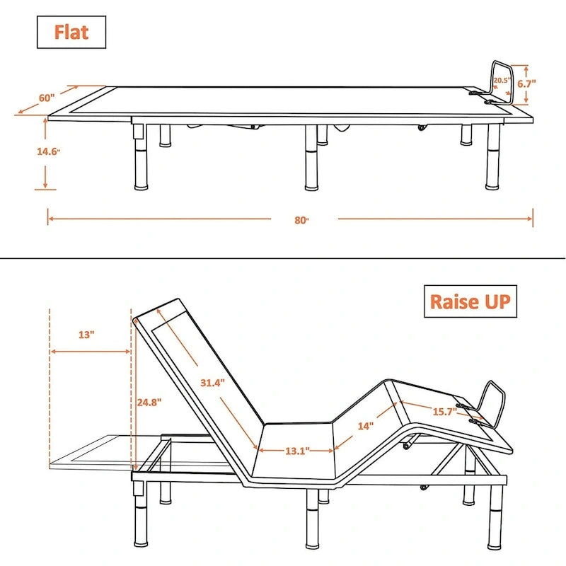 Base letto regolabile con doppi motori – Queen e Twin XL