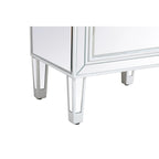 Comodino a 1 cassetto a specchio con bordo in legno