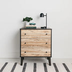 Cassettiera bicolore con cassetti a scorrimento fluido