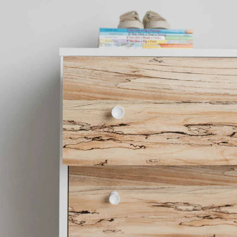 Cassettiera bicolore con cassetti a scorrimento fluido