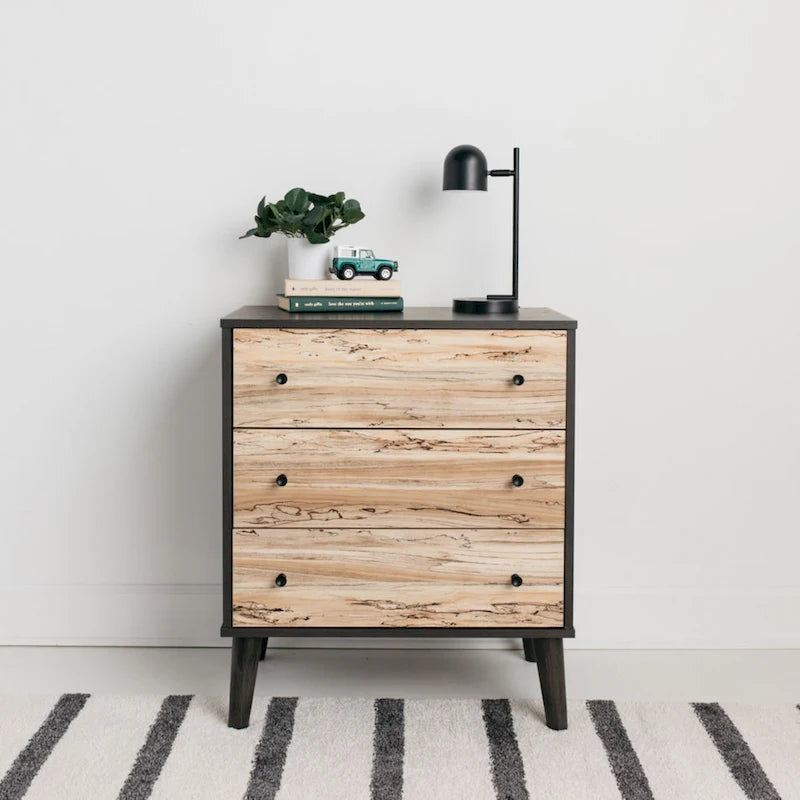 Cassettiera bicolore con cassetti a scorrimento fluido