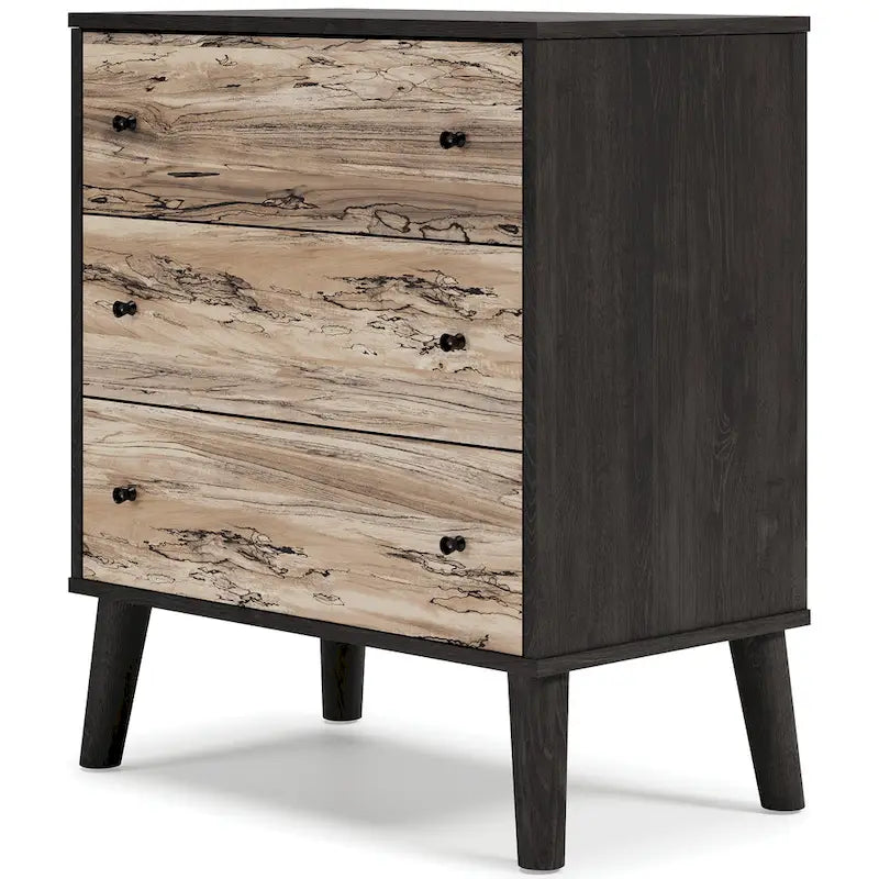 Cassettiera bicolore con cassetti a scorrimento fluido