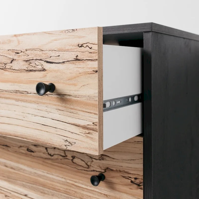 Cassettiera bicolore con cassetti a scorrimento fluido