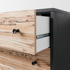 Cassettiera bicolore con cassetti a scorrimento fluido