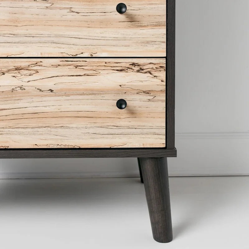 Cassettiera bicolore con cassetti a scorrimento fluido