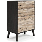 Cassettiera bicolore con cassetti a scorrimento fluido