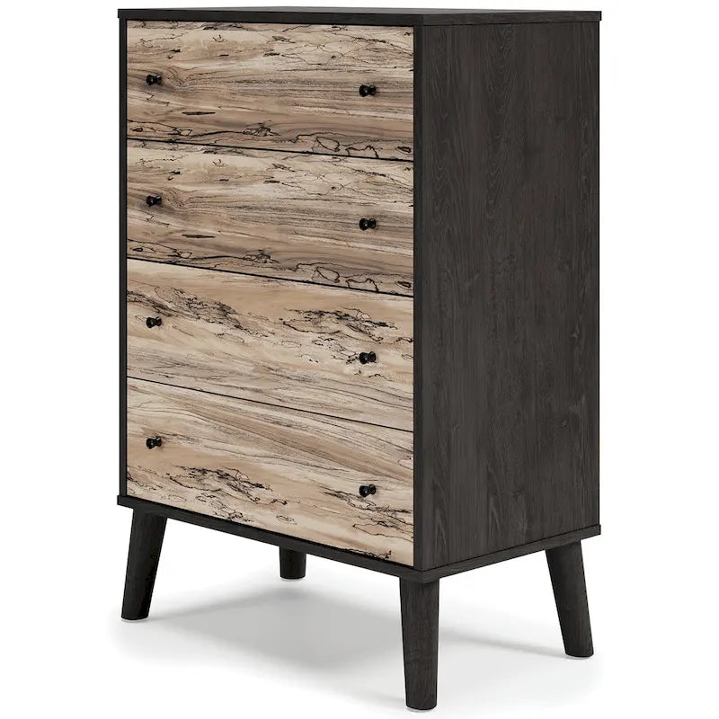 Cassettiera bicolore con cassetti a scorrimento fluido