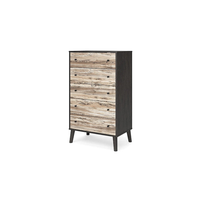 Cassettiera bicolore con cassetti a scorrimento fluido