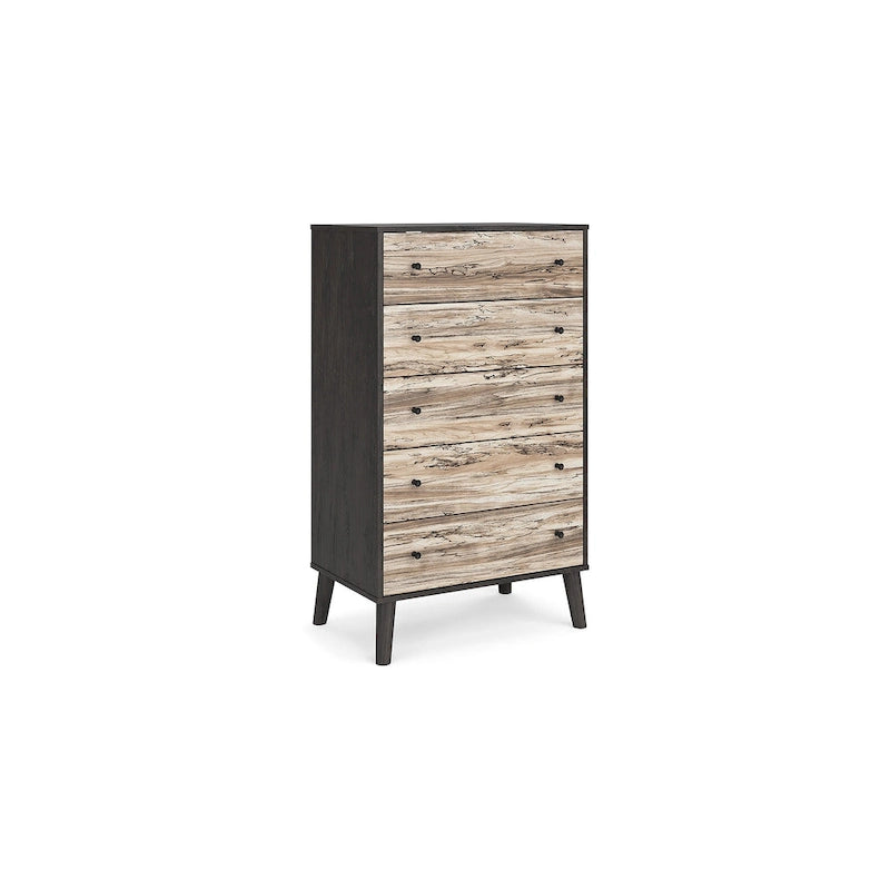 Cassettiera bicolore con cassetti a scorrimento fluido