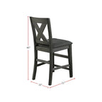 Sedie da pranzo altezza bancone con schienale a X, set da 2 – Grigio scuro