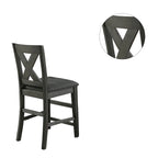 Sedie da pranzo altezza bancone con schienale a X, set da 2 – Grigio scuro
