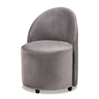 Poltrona accentata Glam Velvet Rolling con ruote piroettanti
