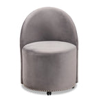 Poltrona accentata Glam Velvet Rolling con ruote piroettanti