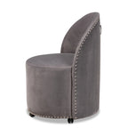 Poltrona accentata Glam Velvet Rolling con ruote piroettanti