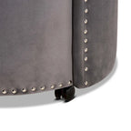 Poltrona accentata Glam Velvet Rolling con ruote piroettanti
