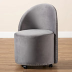 Poltrona accentata Glam Velvet Rolling con ruote piroettanti